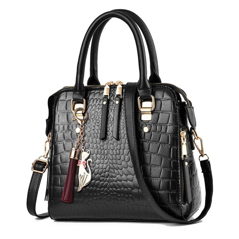BOLSO DE PIEL DE MUJER CON DISEÑO DE COCODRILO